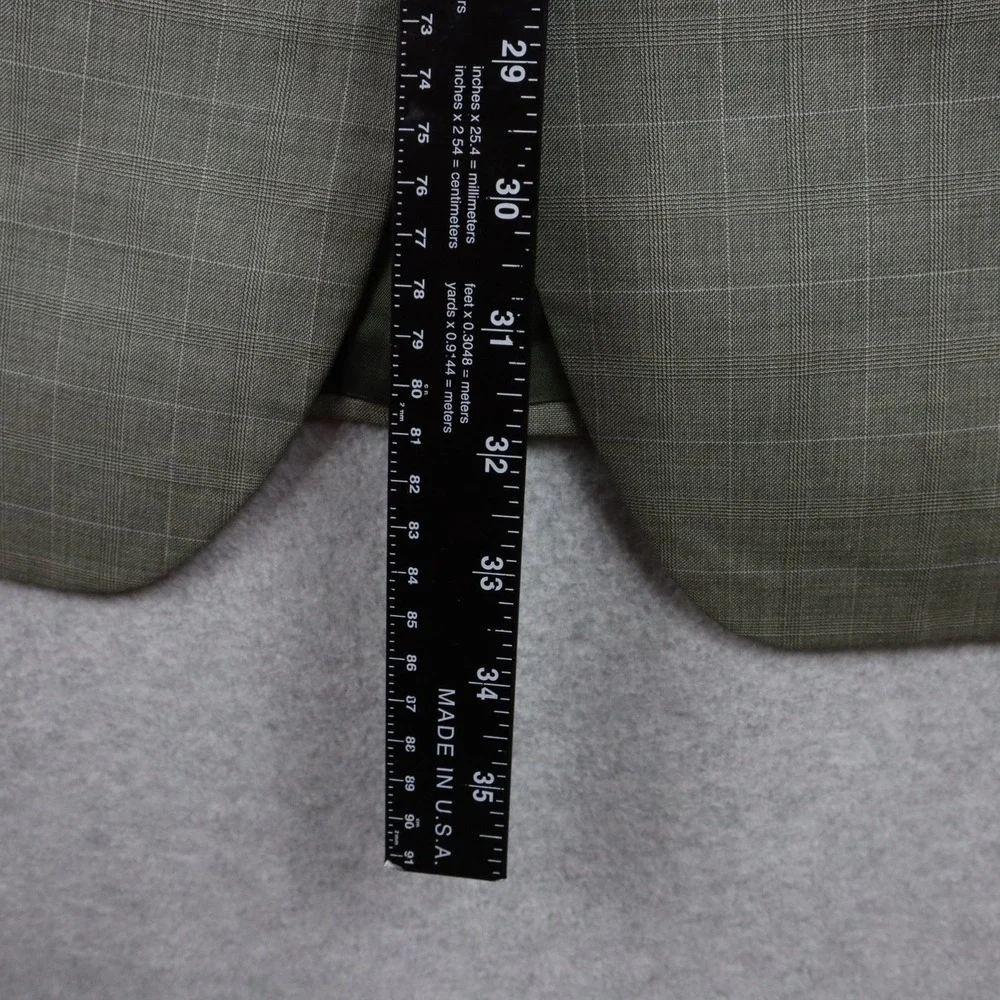 Jos‎ A Bank Blazer Mens 44L Wool 3-Button Suit Jacket Coat Business Gray Plaid
